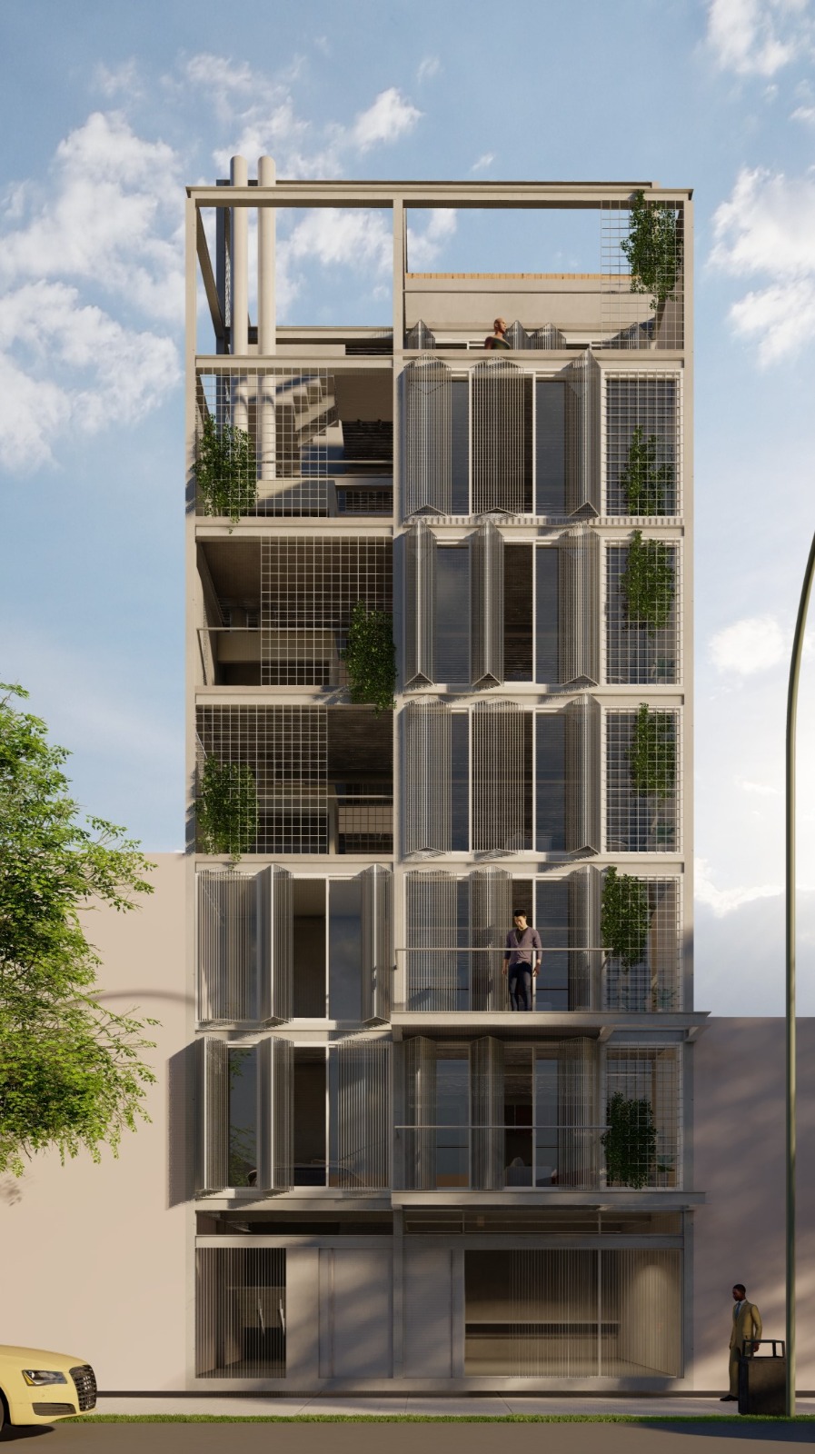 Render del edificio Sentidos de Ortúzar en Villa Ortúzar