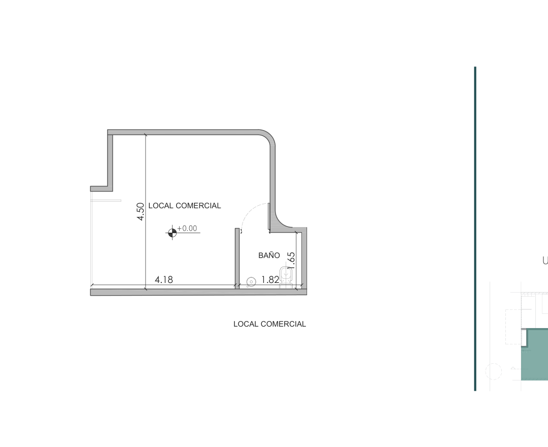 Plano de Local Comercial con distribución de ambientes